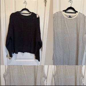 Old Navy Black Open Knit Sweater & Sleeveless Dress - XXL NWT